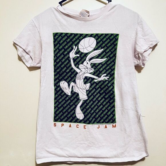 Space Jam White Bugs Bunny Graphic T-Shirt Unisex Small - Picture 1 of 3
